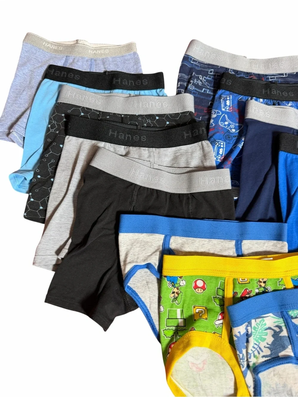 Hanes Boys' Briefs Pack GAMER Cotton Stretch size S (4/5) BUNDLE OF 13!!